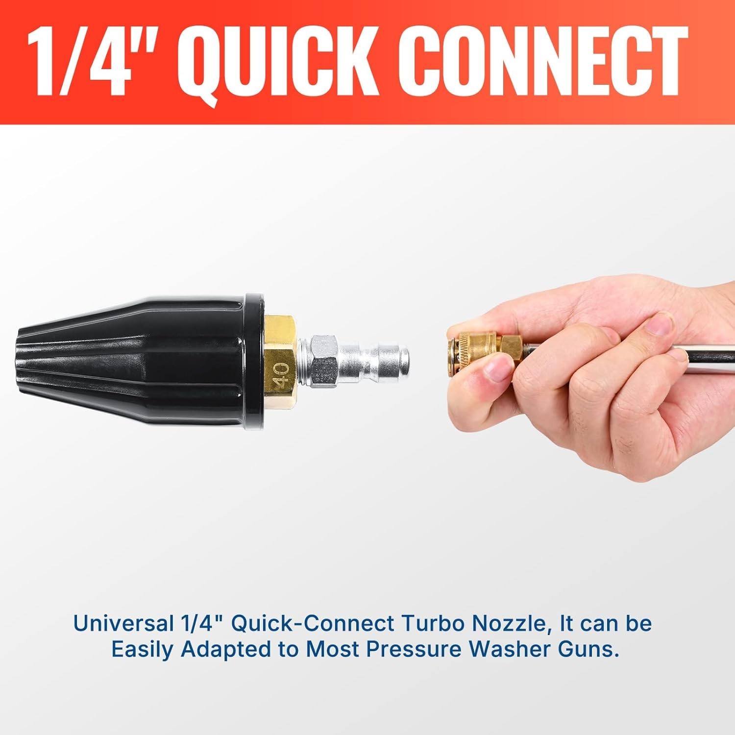 Turbo Pressure Washer Nozzle – 4.0 GPM, 360° Spray for Superior Cleaning