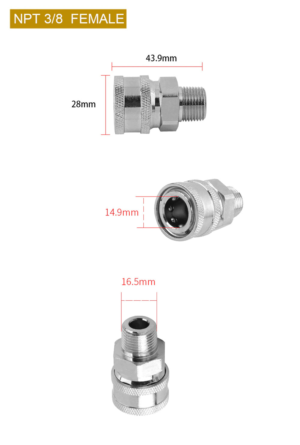 3/8″ Ball Valve Comet General AR Pressure Washer Ball Valve 4500 psi w/ Fittings