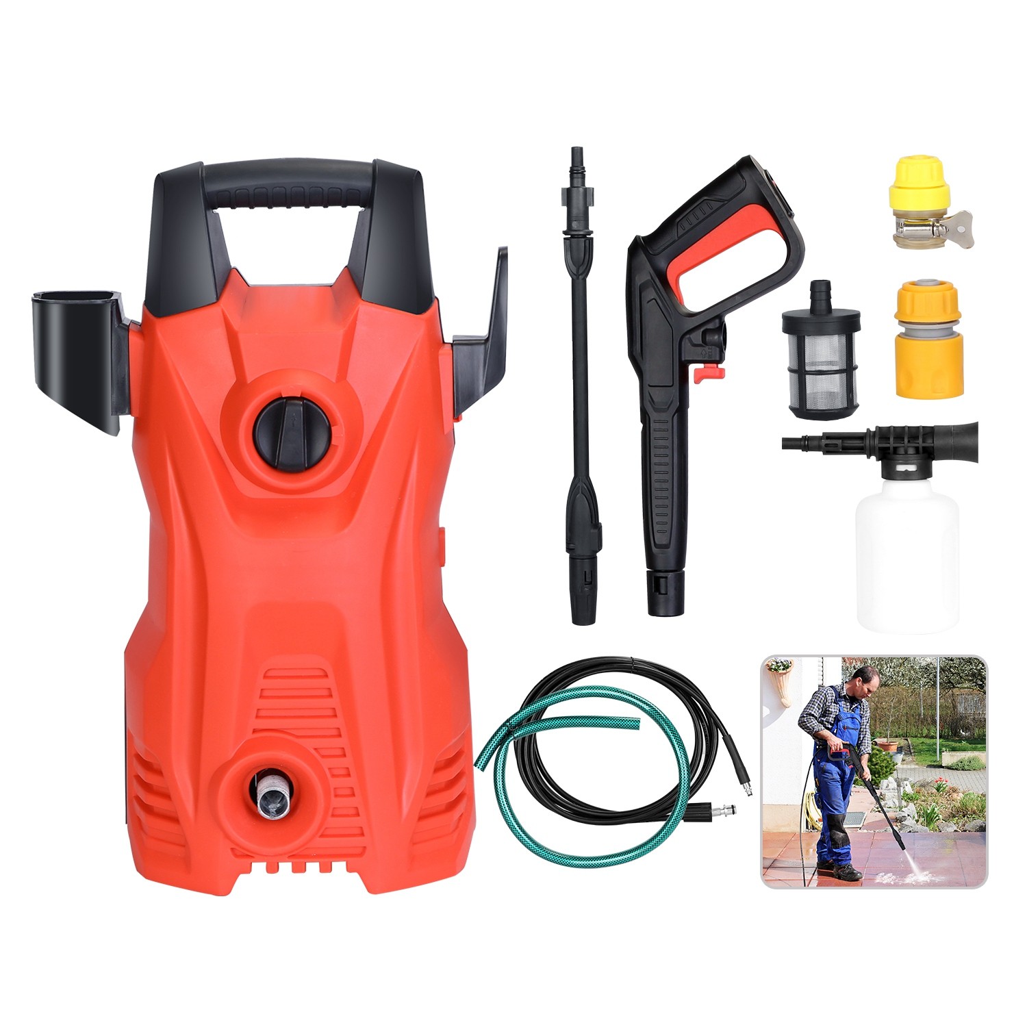 1Pc Electric High Pressure Washer 1740PSI Powerful Car Washer Pressure Cleaner