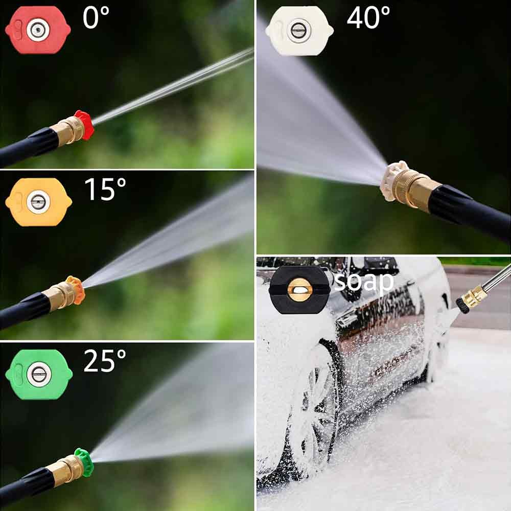 0° – 40° High Pressure Washer Spray Nozzles Quick Connect Tip For Washer Gun