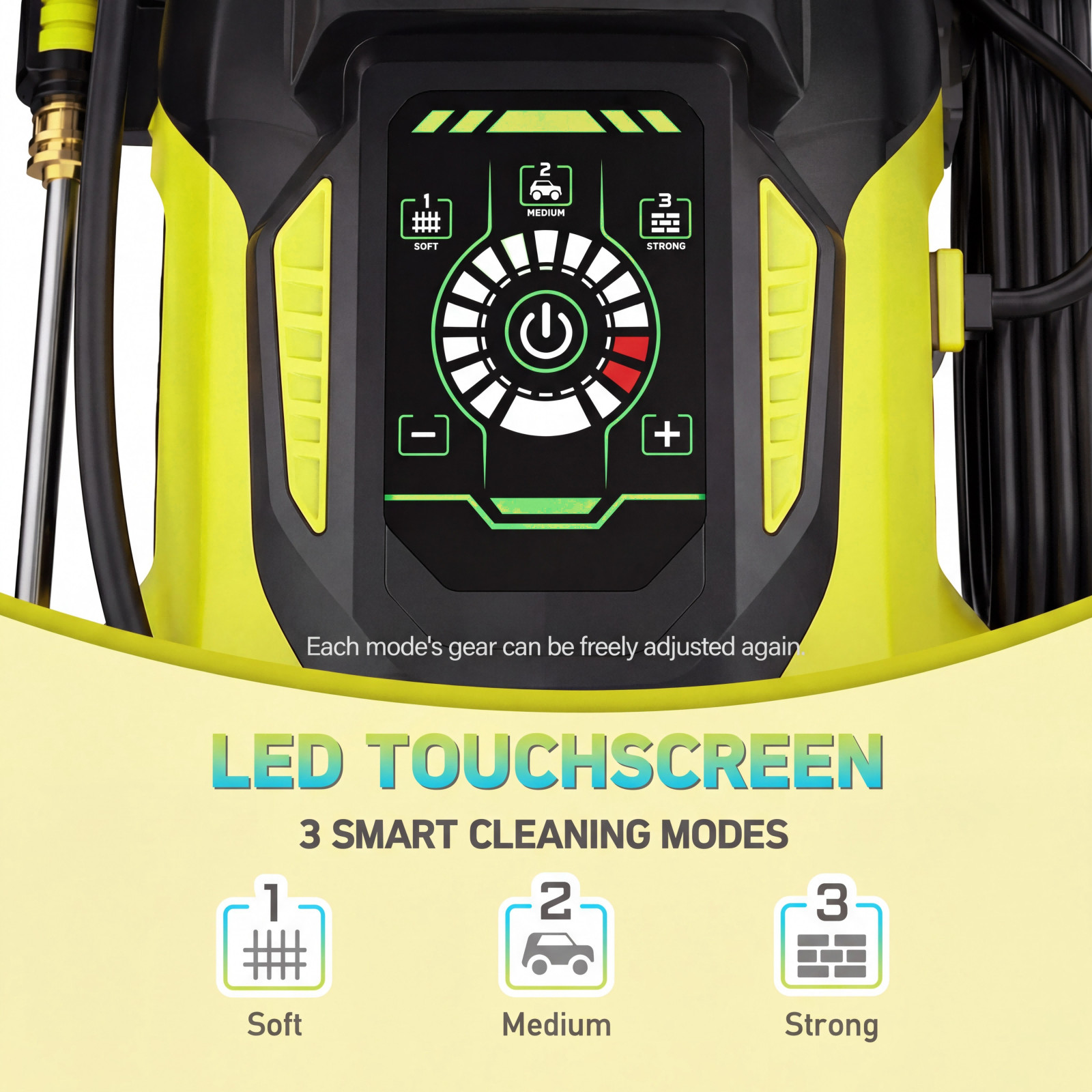 5200PSI 3.6GPM High Power Pressure Washer, 2026 New Adj-3-Level Touch Screen