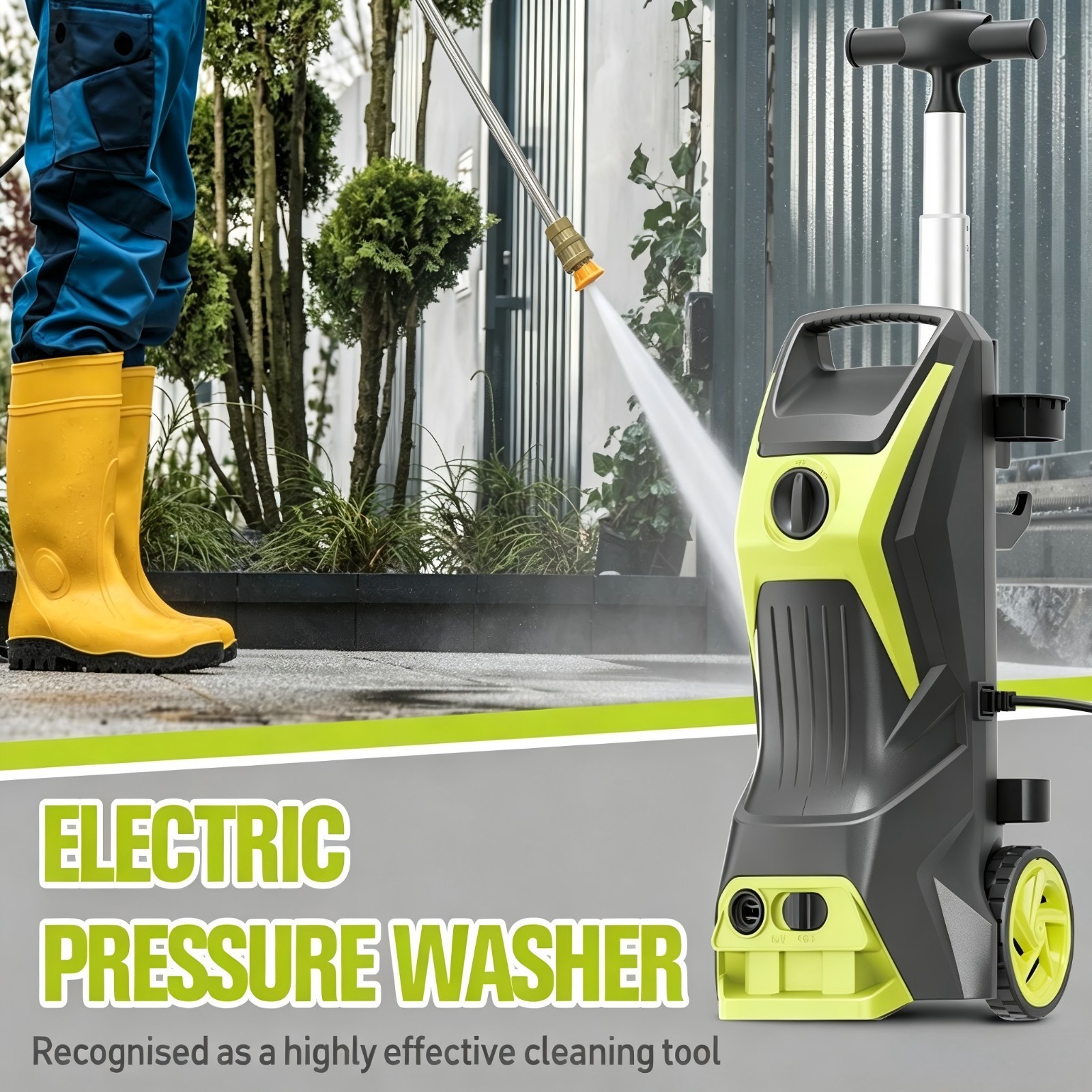 Electric Pressure Washer 5350PSIMAX 3.7GPM Water High Power Jet Wash Patio Car
