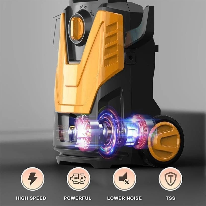 Yellow 5000PSI Power Washer for Cars, Patios, and More – Multi-Purpose Cleaning