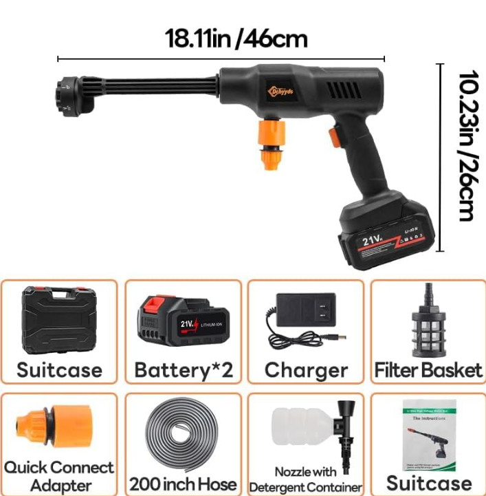 Portable Cordless Pressure Washer, 40000 mAh Battery Powered Pressure Washer