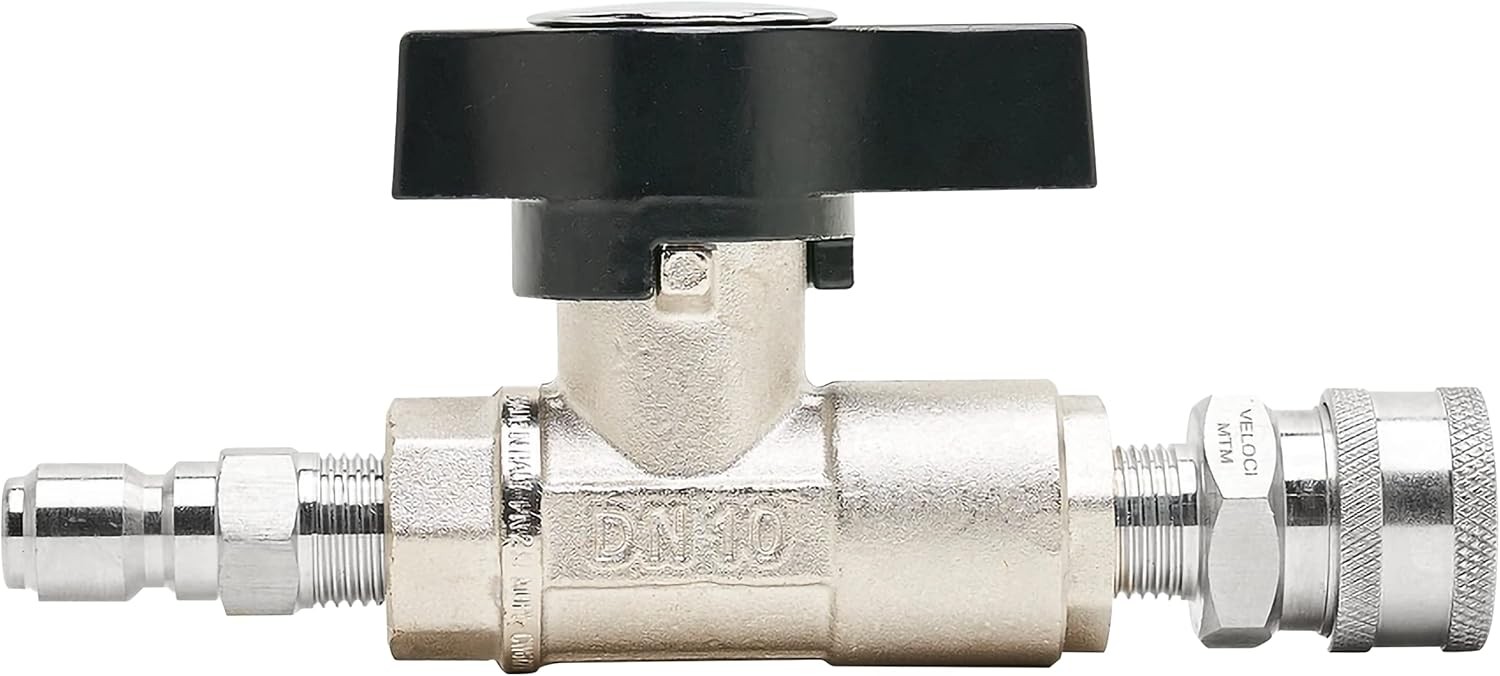 MTM Hydro Veloci 3/8″ Plated Brass Ball Shut Off Flow Control Valve, 3000 PSI