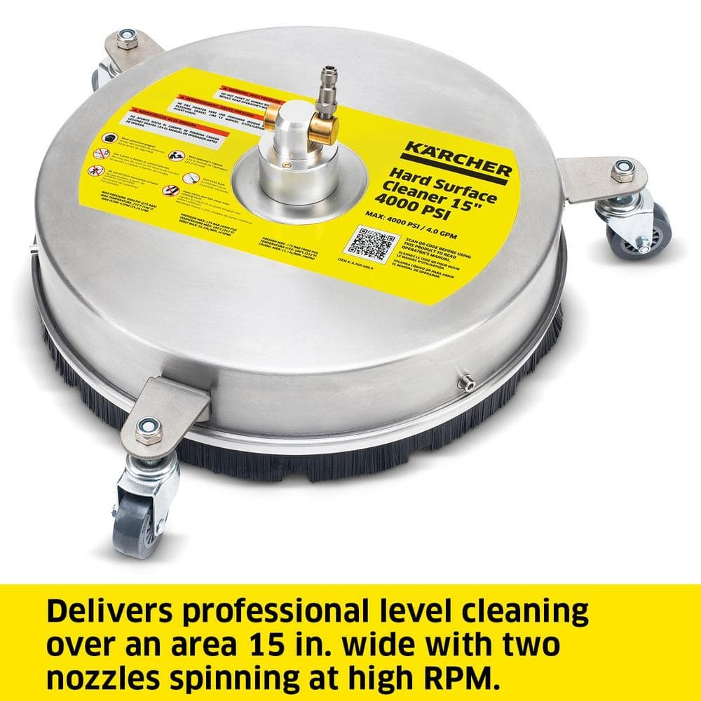 Karcher 15 in. Metal Surface Cleaner, 4000 PSI Max w/ 2 Extension Wands