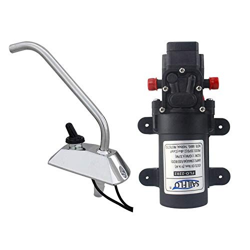 12v Water Pressure Diaphragm Pump 4.3 L/min 1.1 GPM 35 PSI with 360°Spin Fauc…