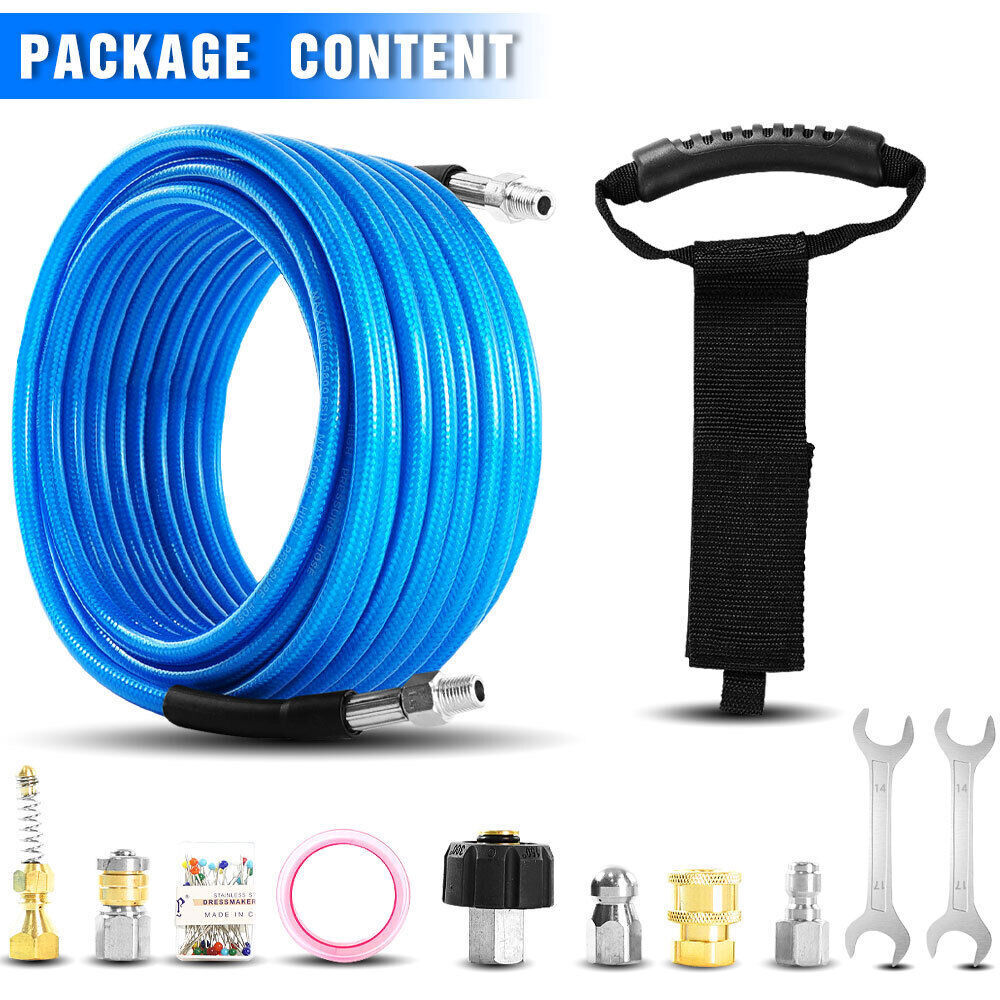 5800PSI Sewer Jetter Kit for Pressure Washer 1/4″M-NPT Drain Cleaner Hose