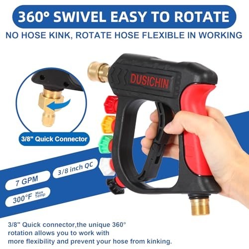 Foam Cannon Pressure Washer Gun with 5 Nozzle Tips & Quick Connectors for Car Wa