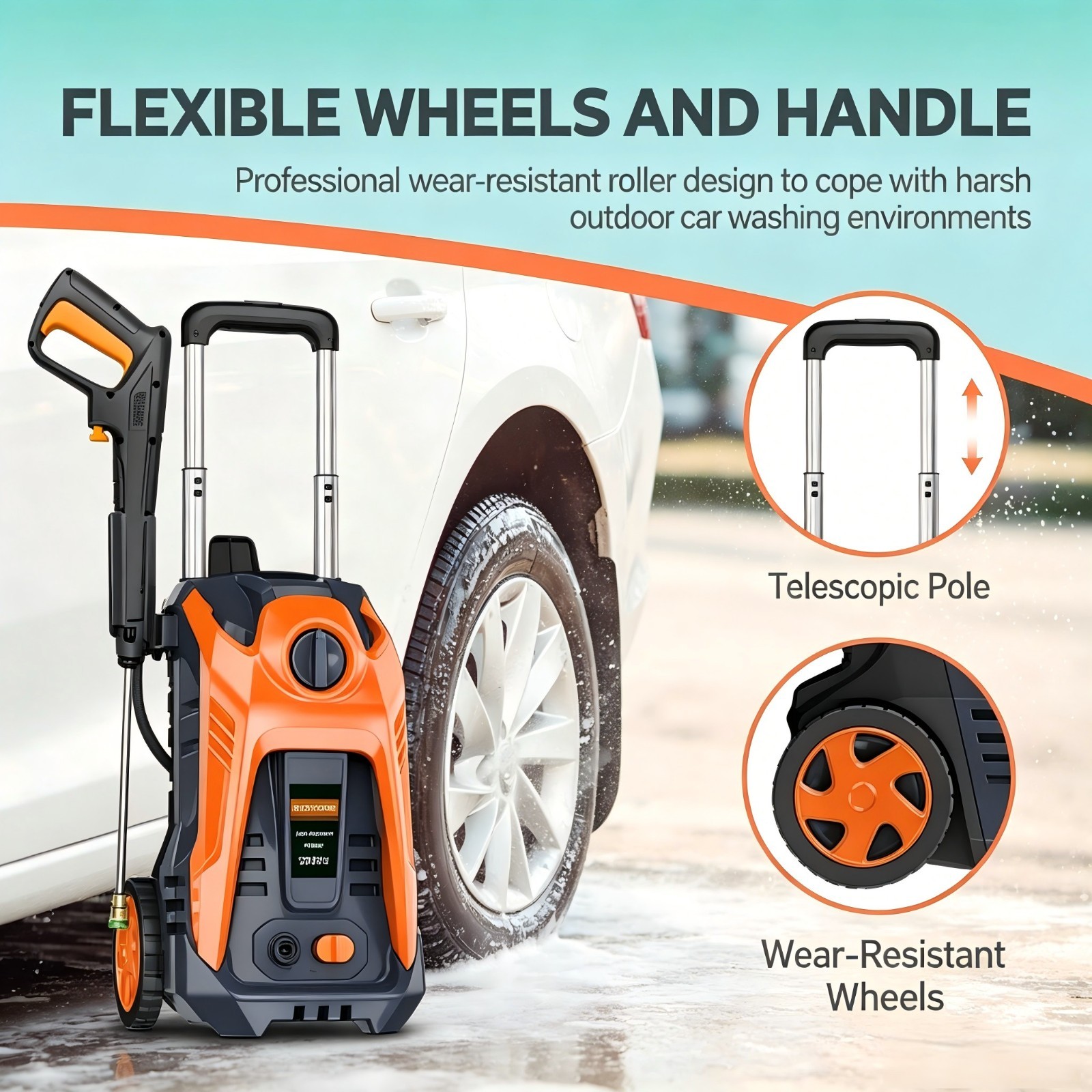 Pressure Washer 4200PSI 2.0GPM, High-Pressure Cleaning, Steel Lance, for Home