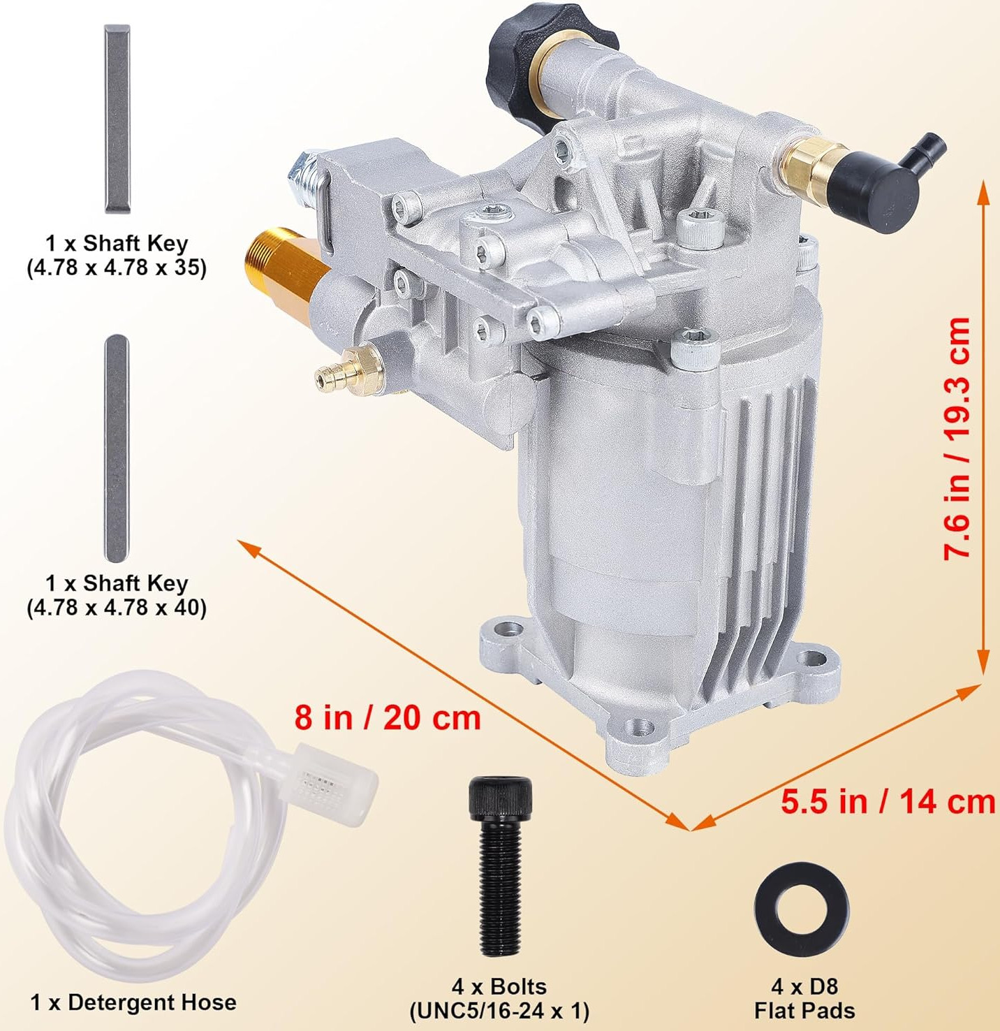 2900 PSI Power Washer Pump For Karcher Generac Homelite Horizontal 3/4″ Shaft