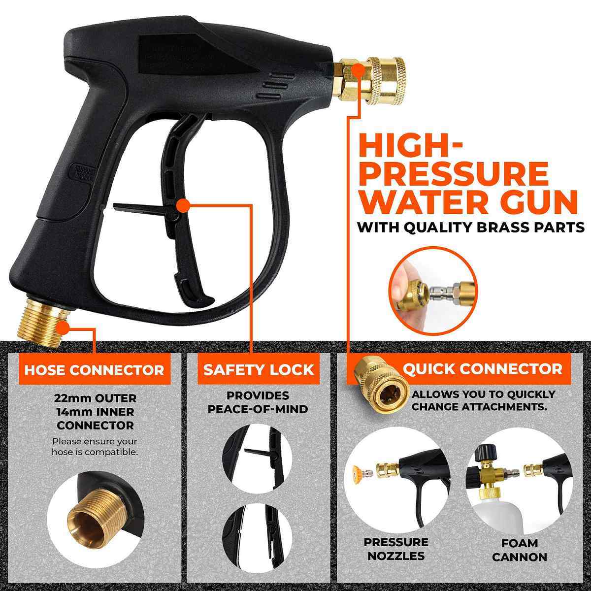 Snow Foam Cannon Washer Gun Car Wash Auto Detailing Car Wheel Cleaning Tool Set