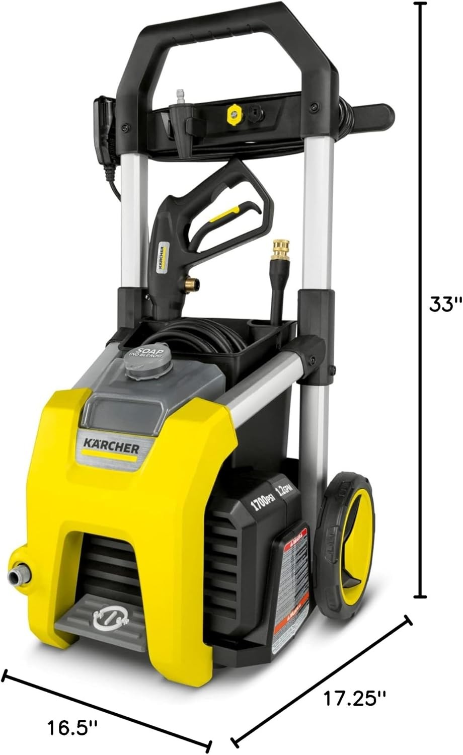 Kärcher Pressure Washer K1700, CETA Certified, 3 Spray Nozzles, Detergent Tank