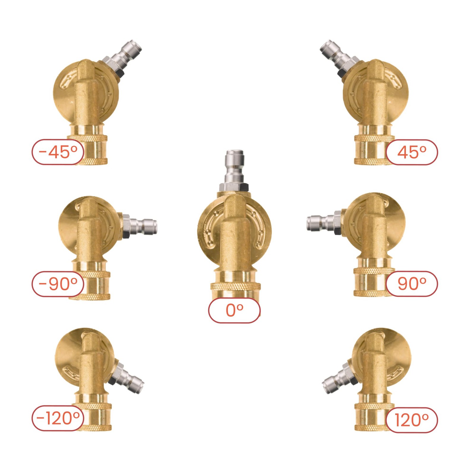 Pressure Washer Pivoting Coupler 7 Angles Gutter Cleaner Attachment 240 Degre…