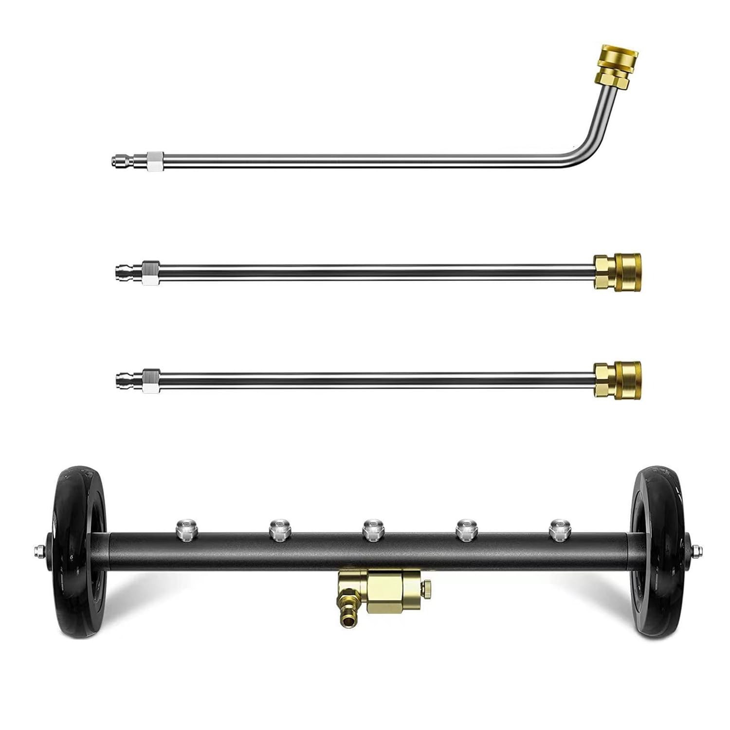 18″ Large Undercarriage Pressure Washer Attachments with 5 Nozzles Under Car …