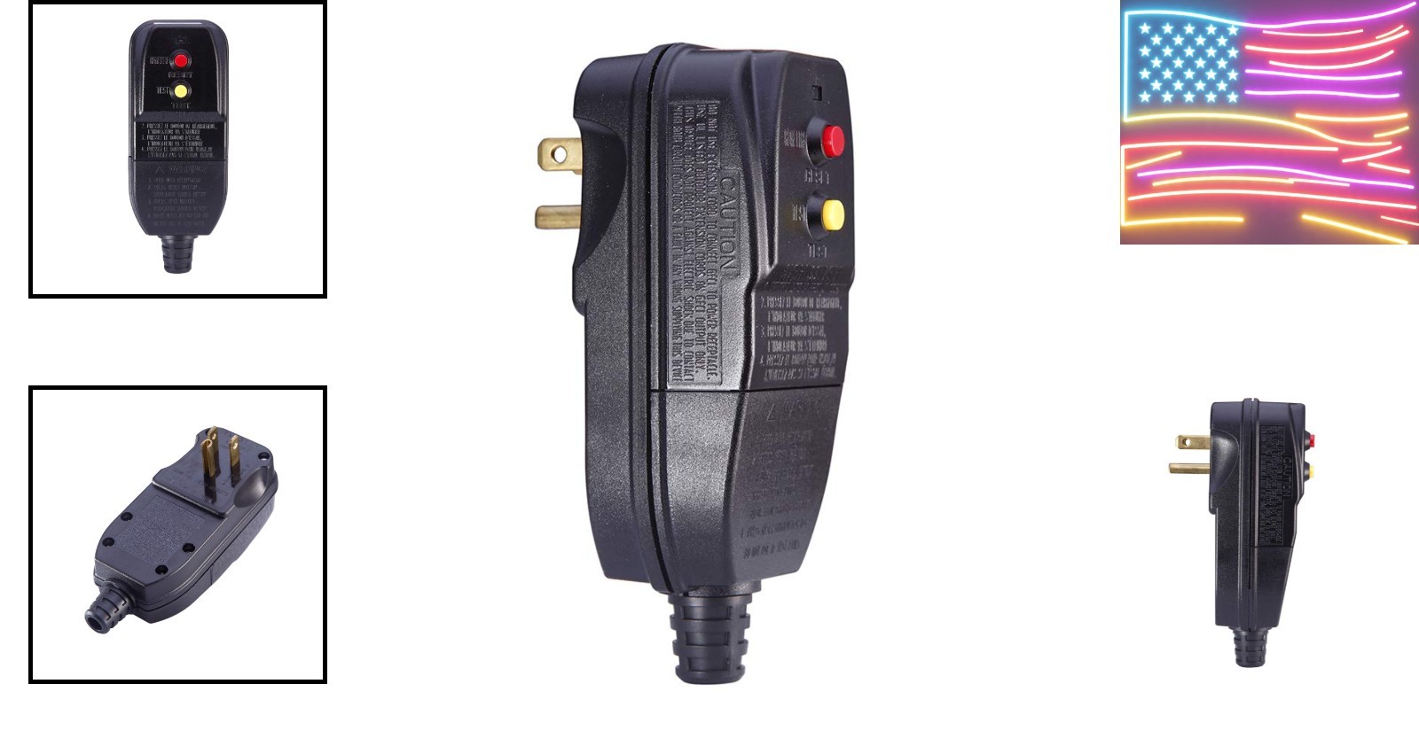Replacement GFCI Plug for Pressure Washer Pool Pump, 15Amp 3-Prong .