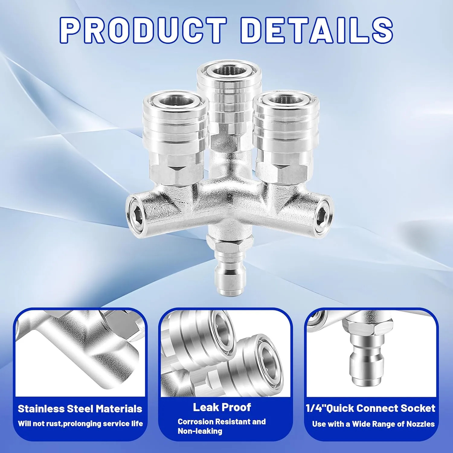 3-in-1 Pressure Washer Nozzle Set 12 Piece Spray Tips 1/4 Inch Quick Connect…