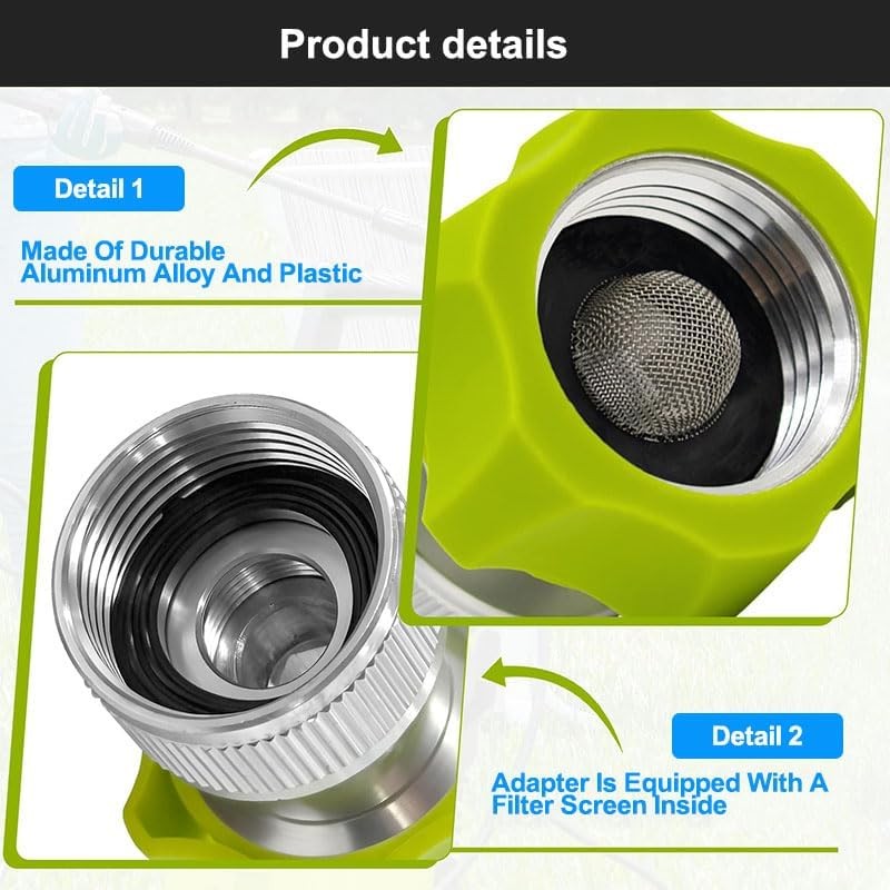 Garden Hose to Pressure Washer Adapter, 3/4″ Female Inlet for SPX Series