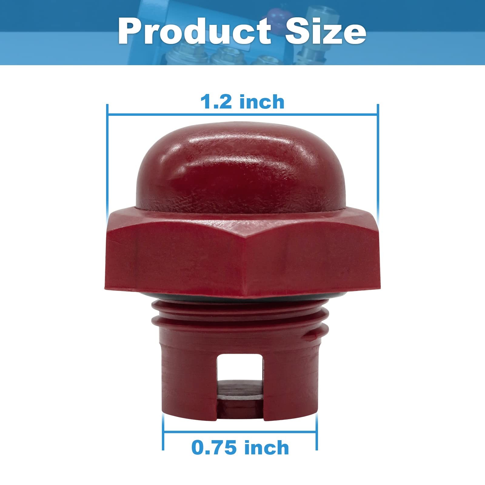 Oil Fill Cap Replacement with ORing for Cat Pumps Pressure Washer Red 1 PC