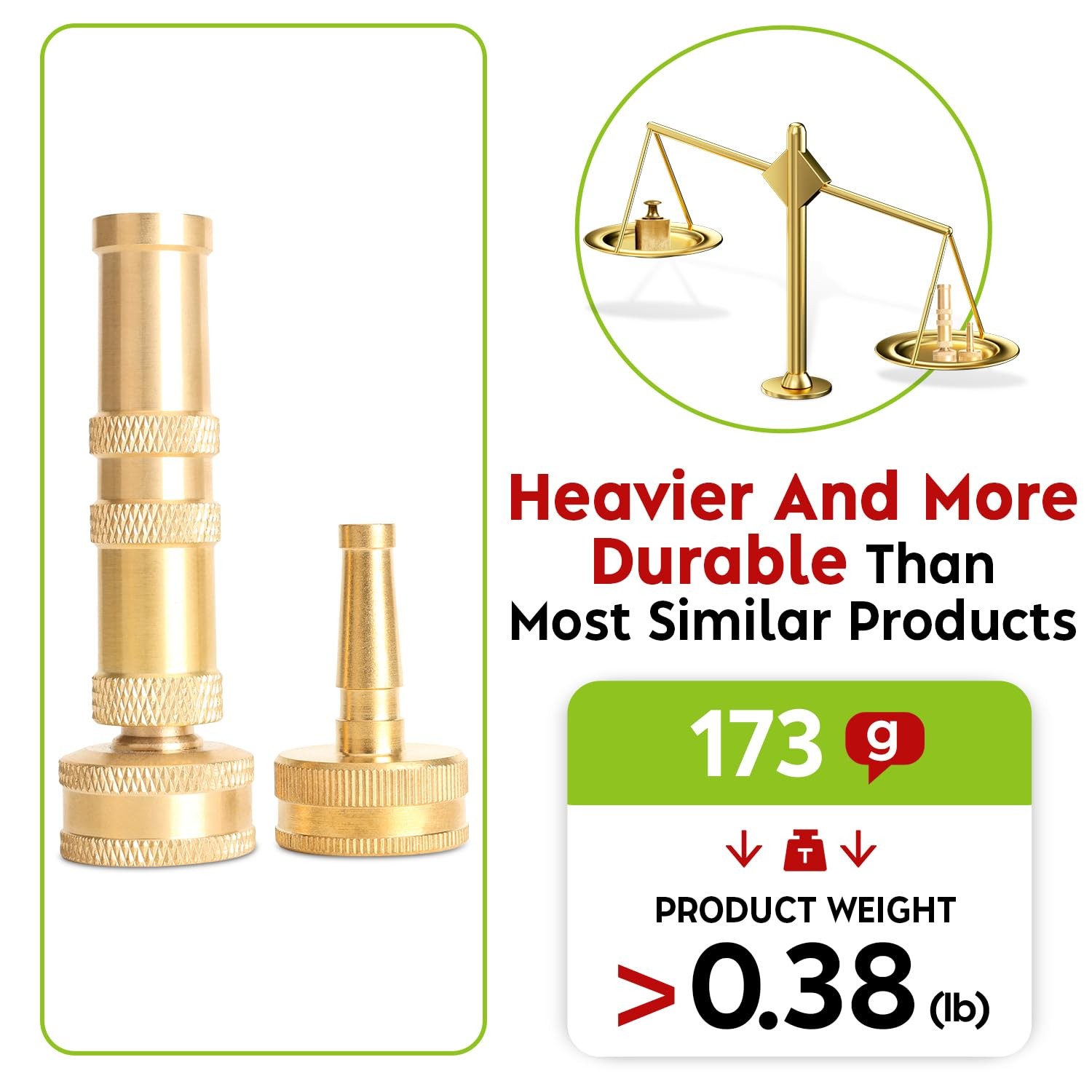 Solid Brass Adjustable Twist Hose Nozzles Hose Sprayer Nozzles Set