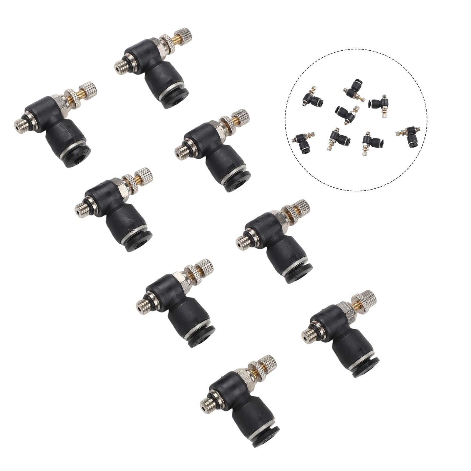 8 Quick Connectors for Pneumatic Systems Air Flow Control Valves and Tubing