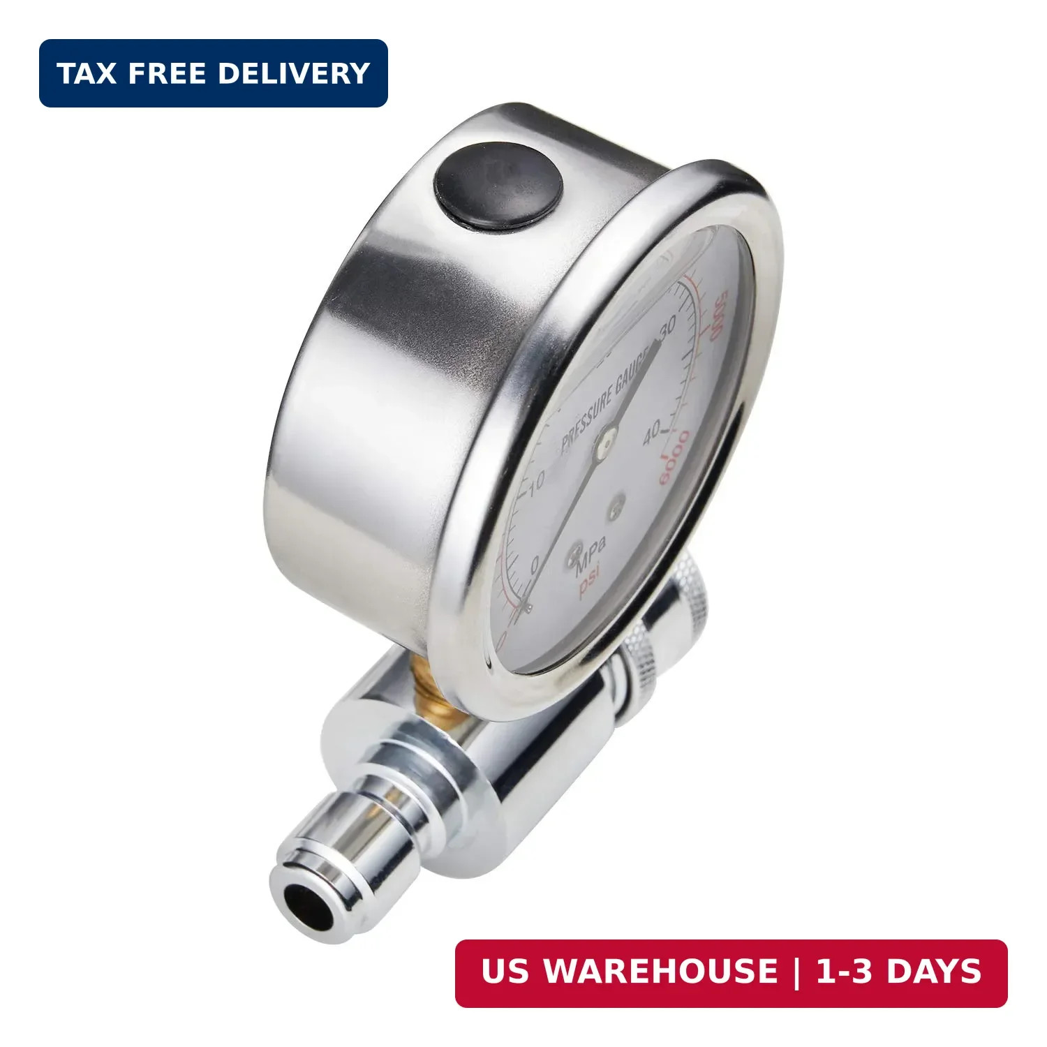 Raincovo Pressure Washer Gauge, 6000 PSI, 3/8 Inch Quick Connect, Pressure Gauge