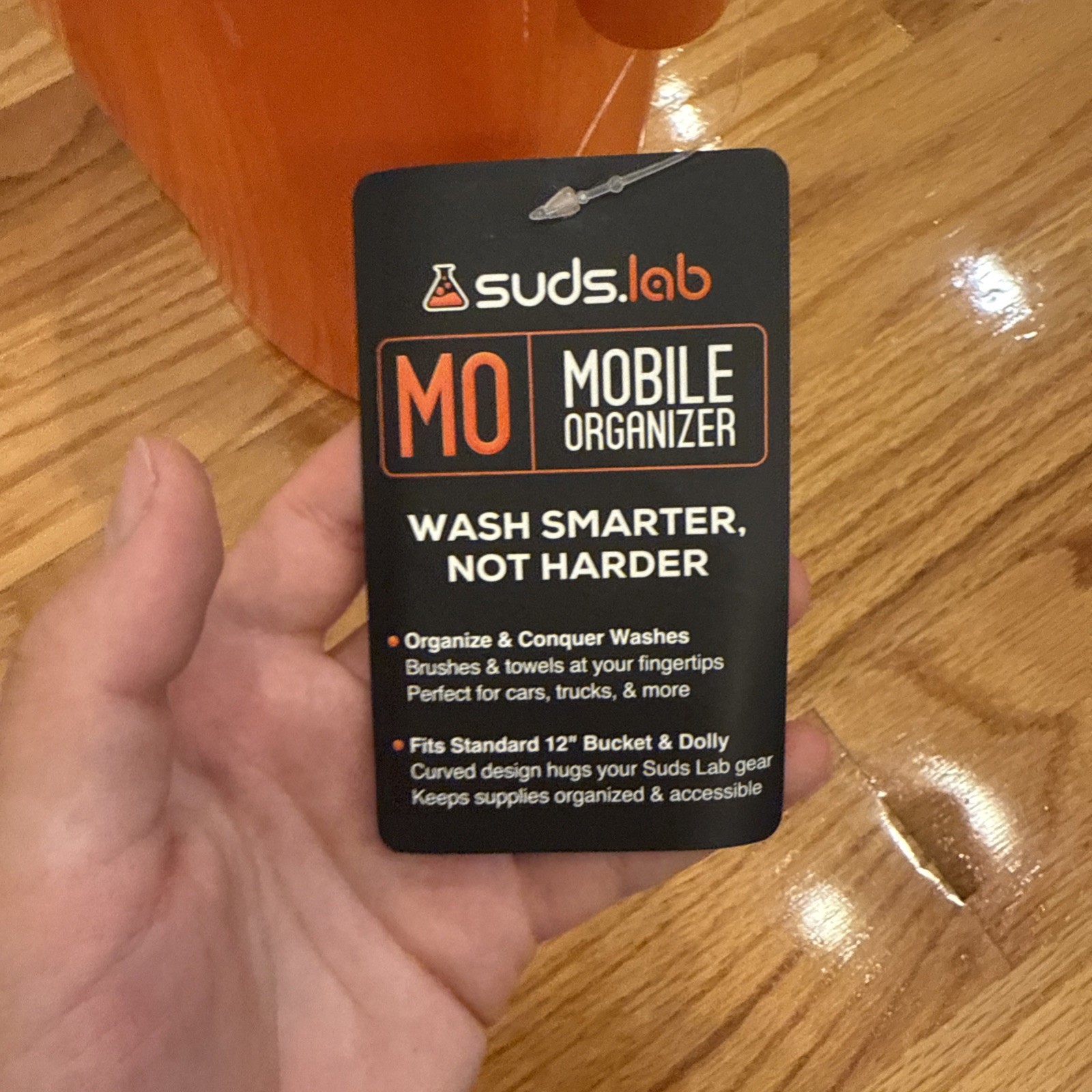 Suds Lab Car Wash Organizer – Detailer Cleaning Caddy and Multipurpose Orange