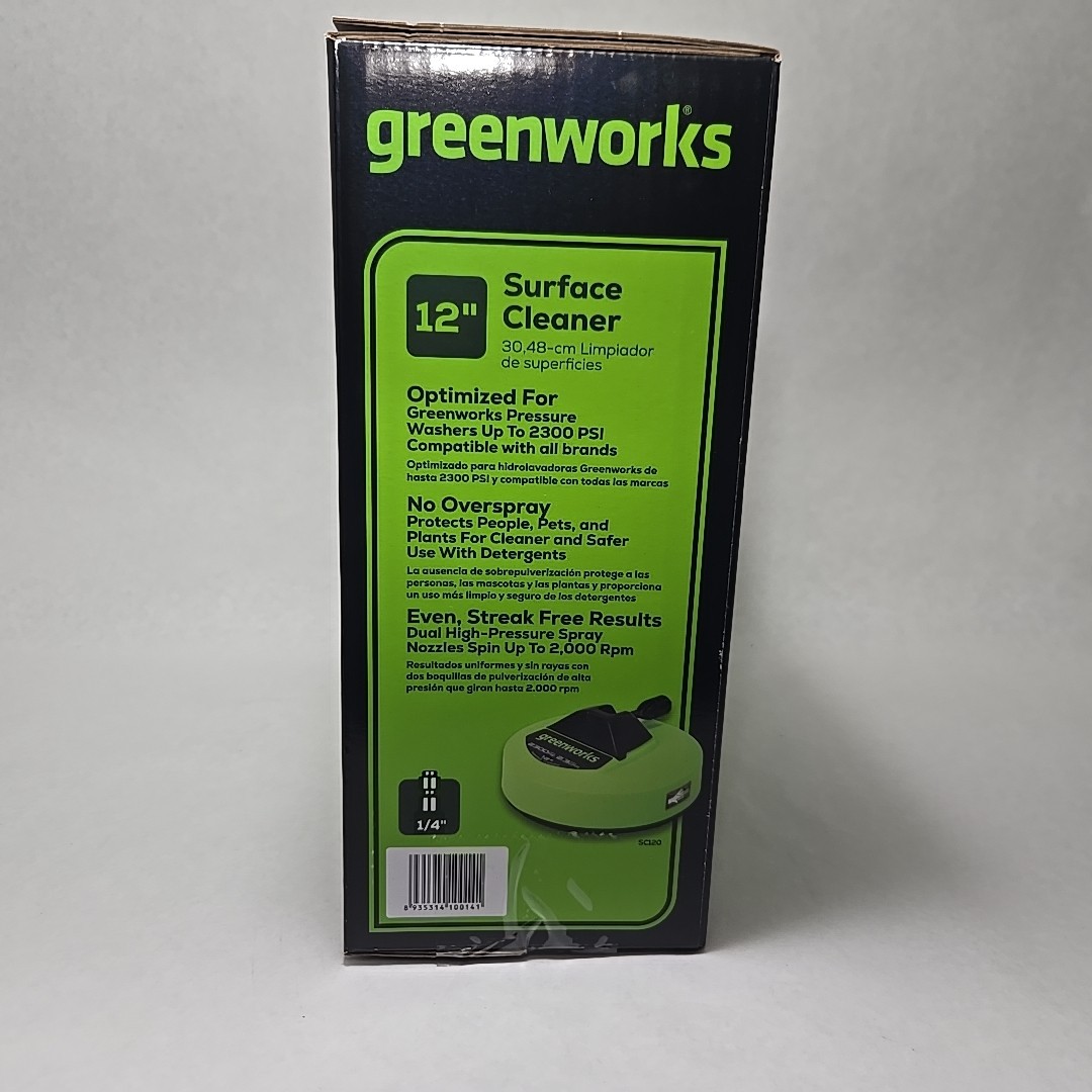 Greenworks 12″ Surface Cleaner For Electric Pressure Washer Max 2300 PSI
