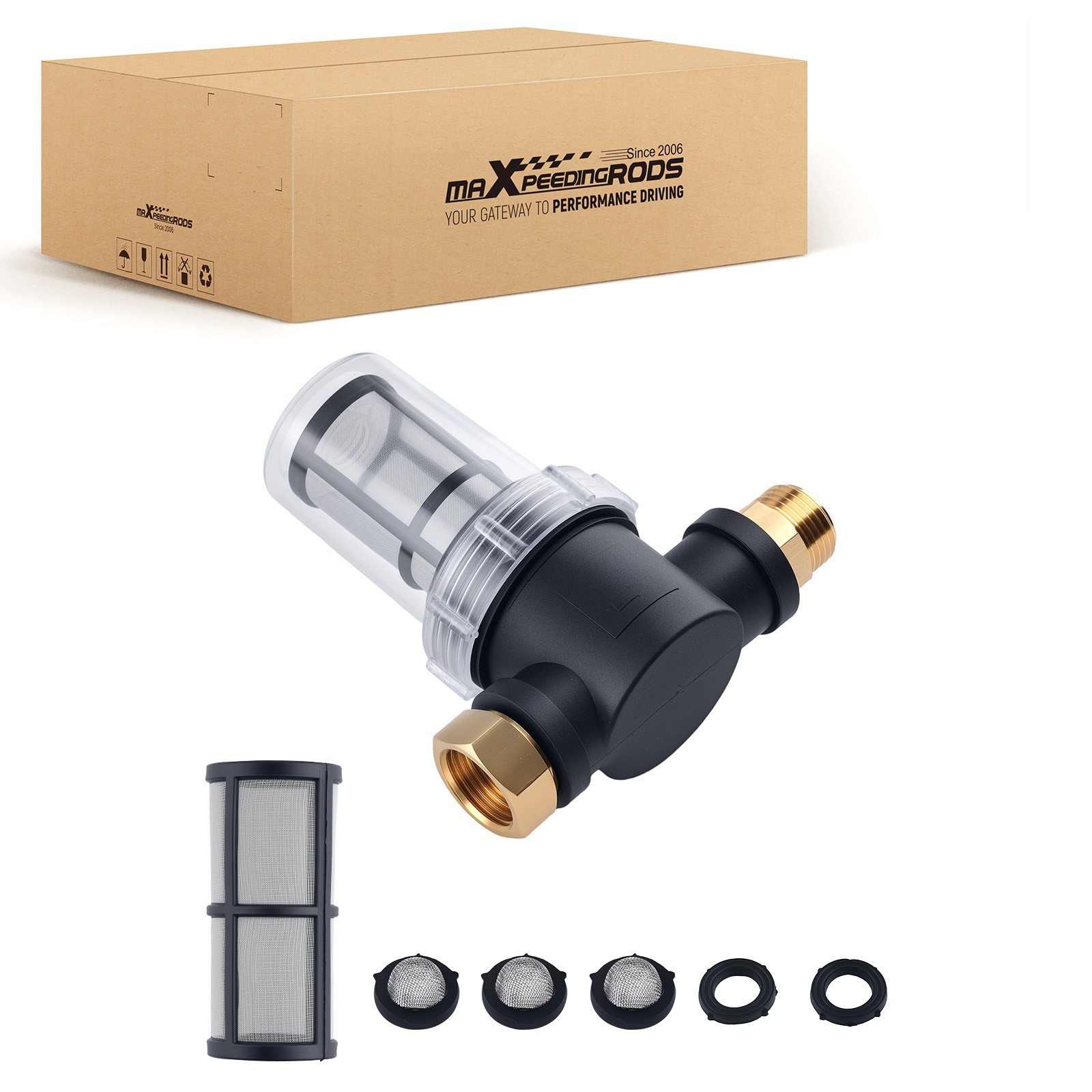 Garden Pressure Washer Wash Hose Filter Inline with 40 100 Mesh Screen
