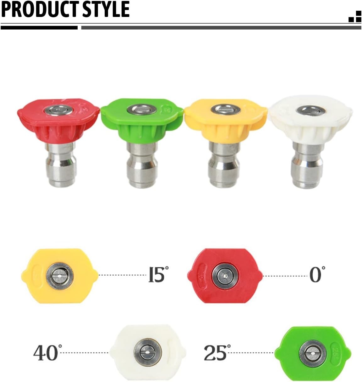 Compact 1/4″ 15° Stainless Steel Spray Nozzle Set – Perfect for Pressure Washing