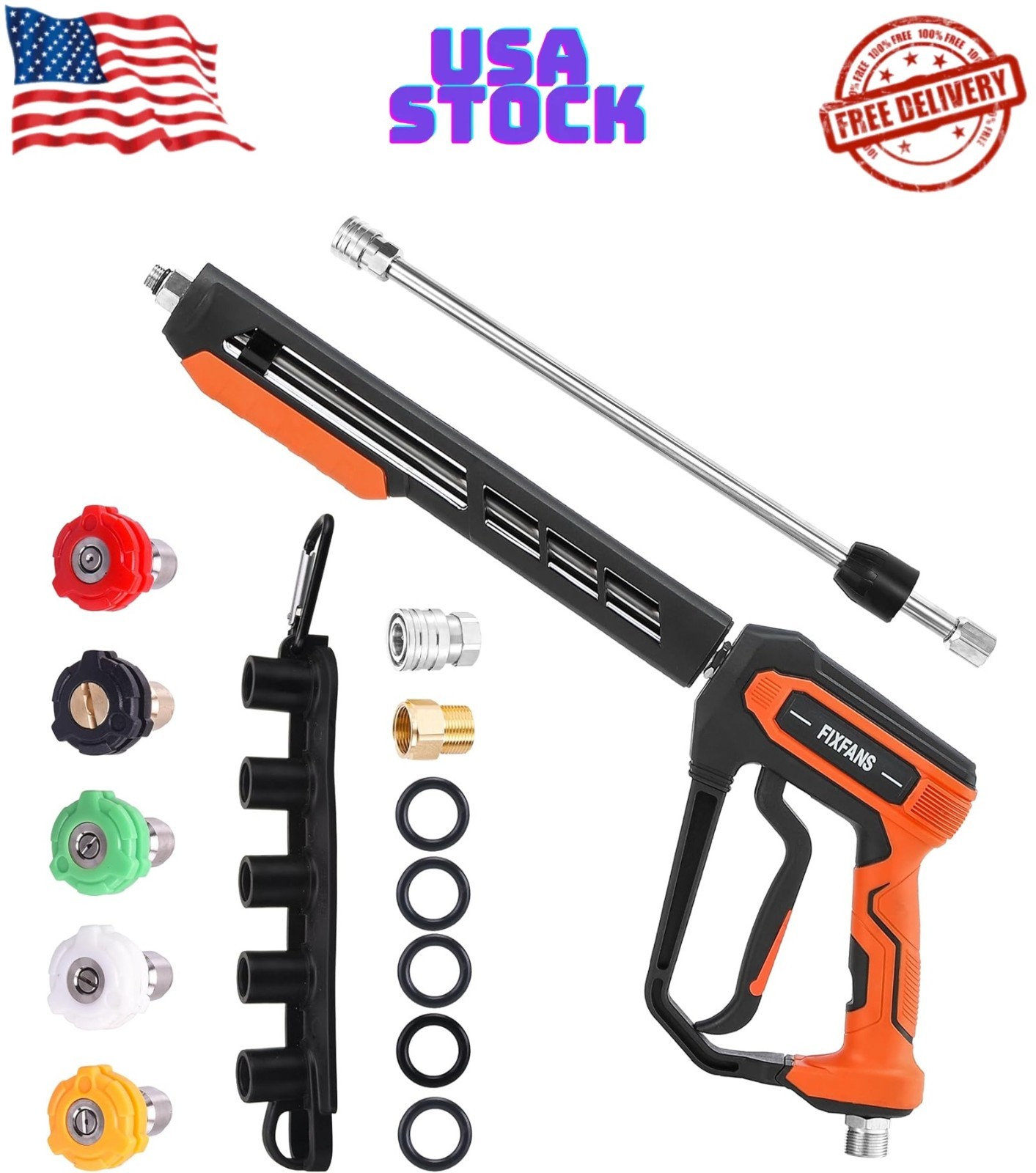 Pressure Washer Gun Kit 4000psi Power Washer Handle Gun With Replacement Wand Ex