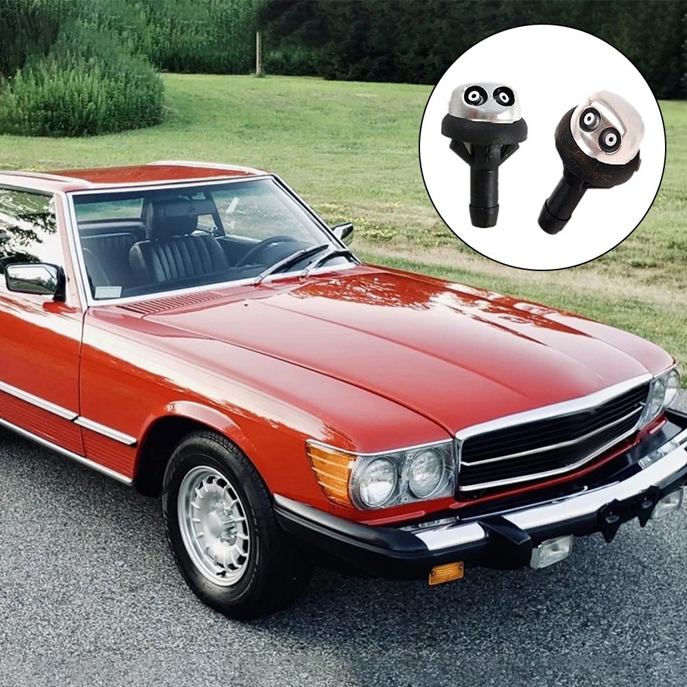 2pcs Windshield Washer Nozzles for 450SL R107 W114 W115 380SL Mercedes 560SL