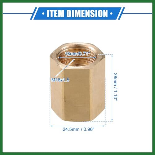 Pressure Washer Connector M18x1.5 to M18x1.5 Female Adapter Brass Screw Hose …