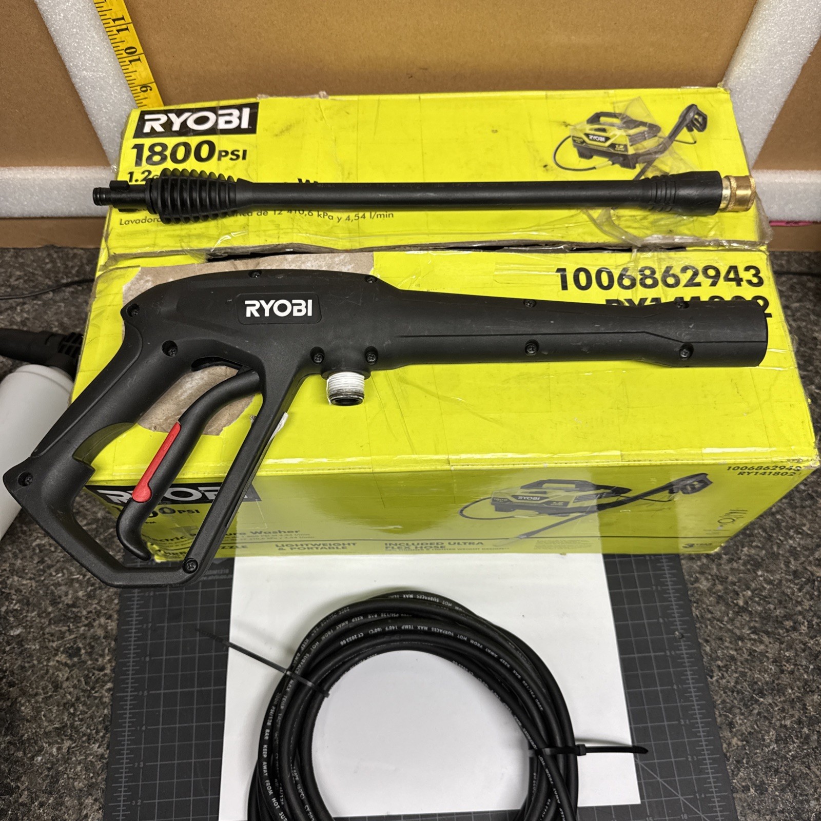 Ryobi RY141802 1800psi 1.2 GPM Electric Pressure Washer See Description