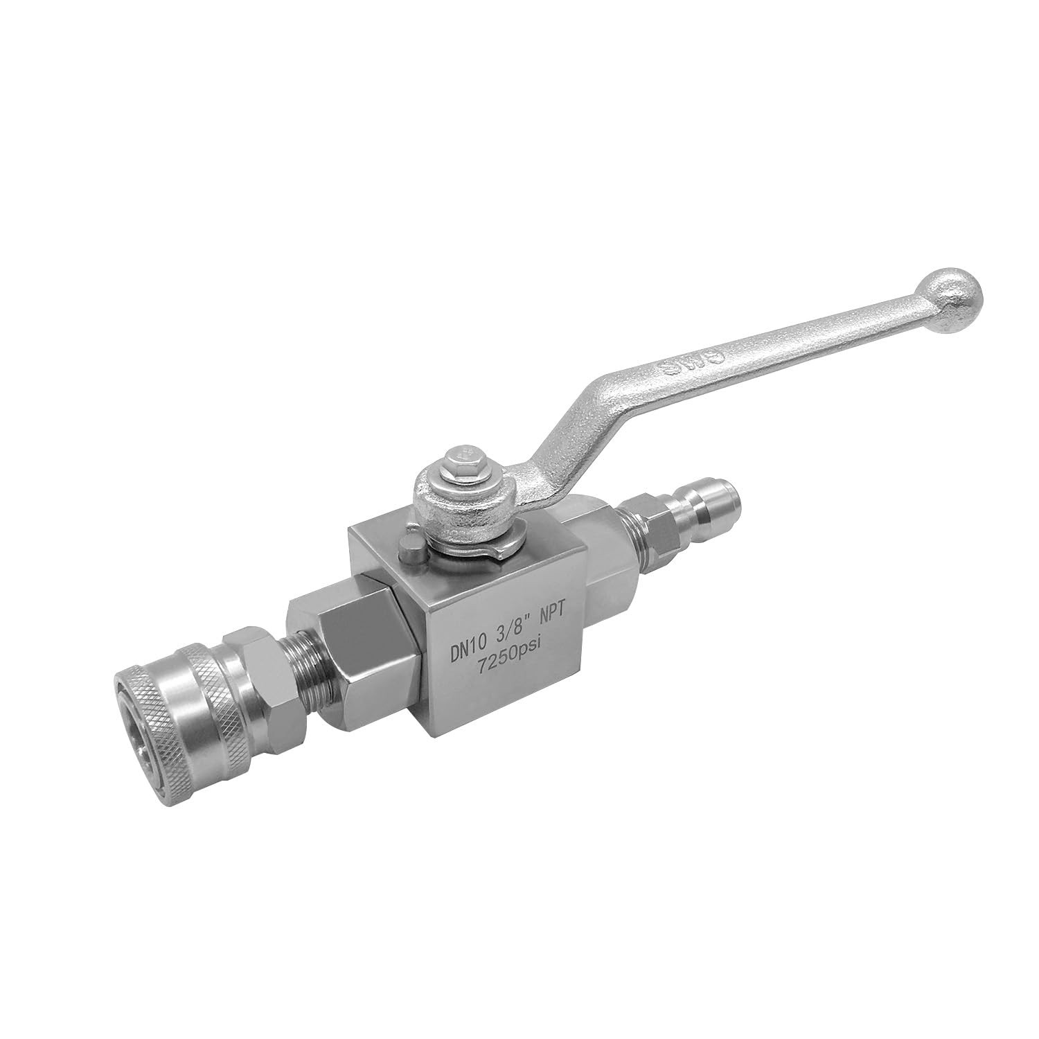 High Pressure Washer Shut Off Ball Valve 3/8 Inch Quick Connect 7250 PSI