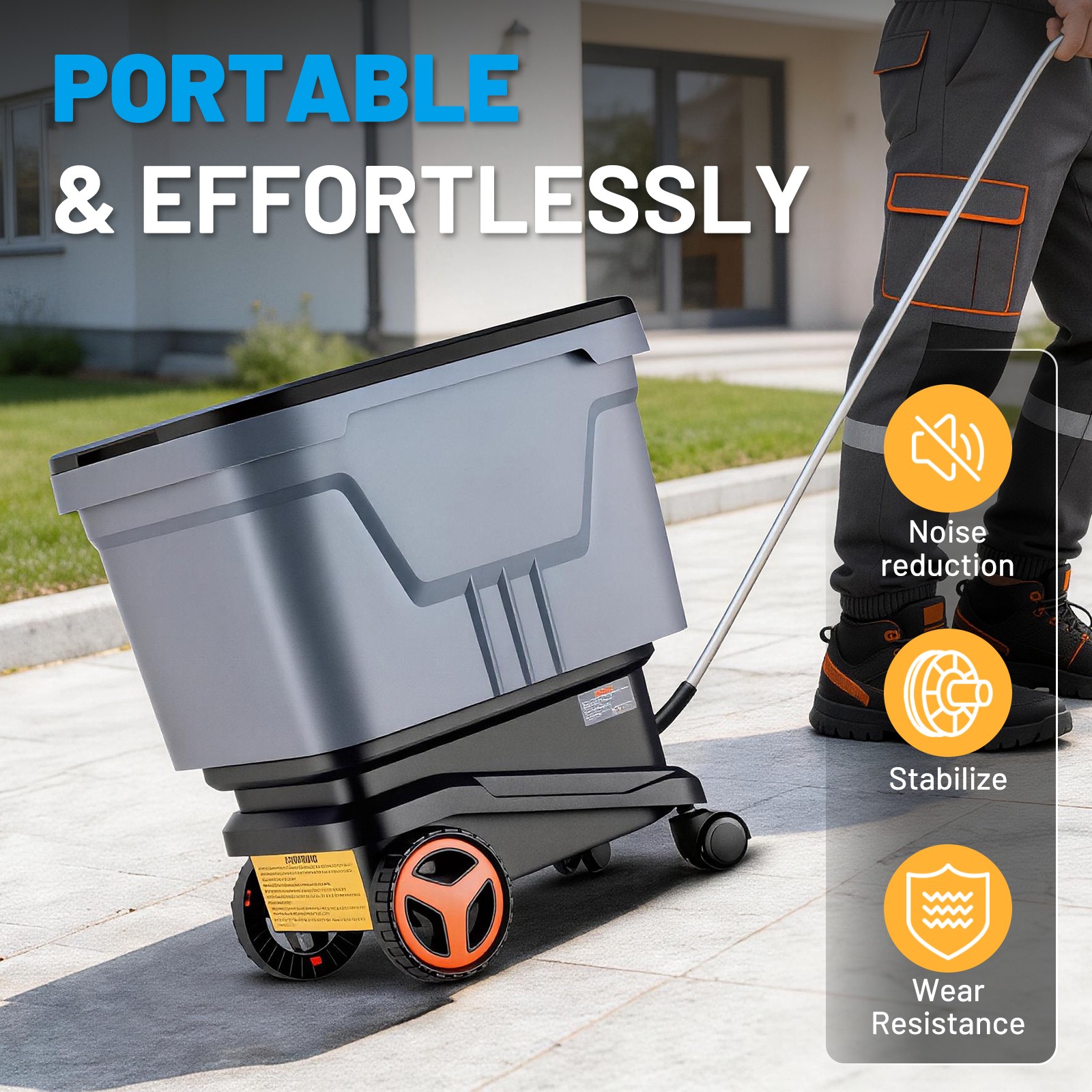 Portable High Pressure Washer Cordless 2000 PSI 1.1 GPM 21V Mobile on Wheels