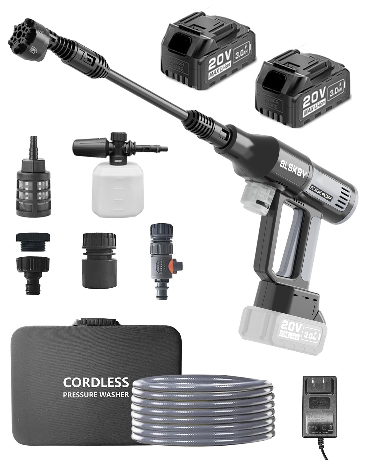 1200PSI Cordless Pressure Washer 2 Batteries – Brushless Cordless Power Washe…