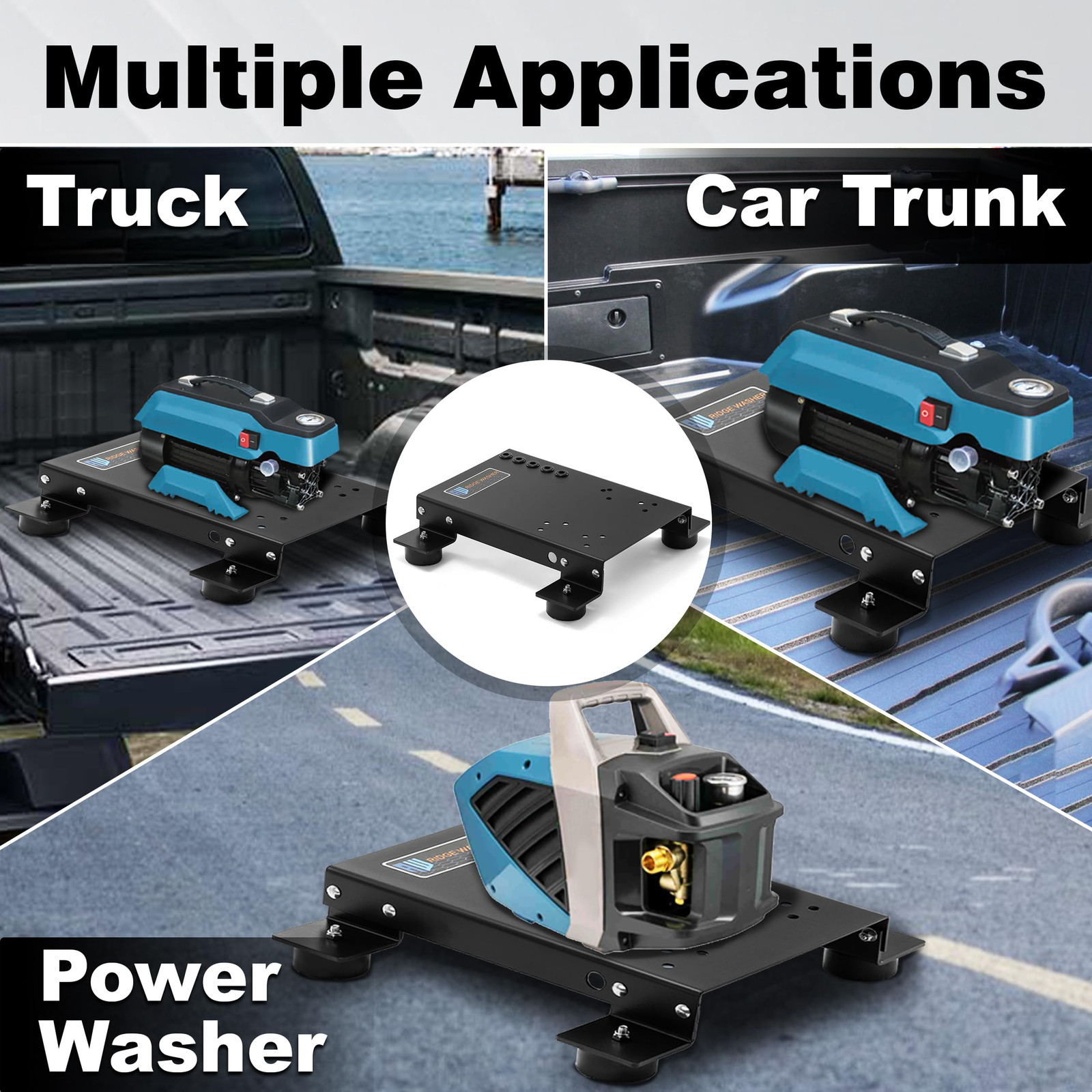Pressure Washer Skid Plate Frame Painted Steel with Detachable Fixed Rubber