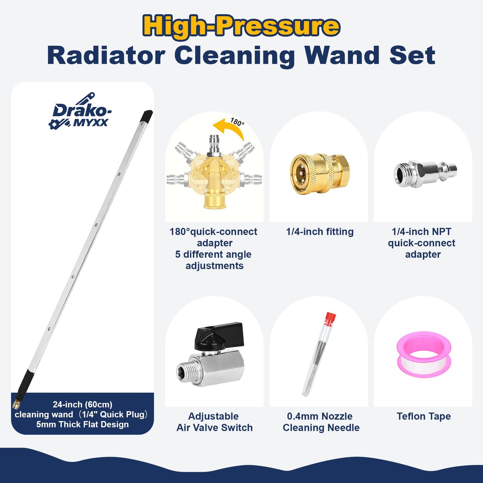 Upgraded 24″ Radiator Cleaning Wand, Multi-Purpose Radiator Cleaning Wand for…