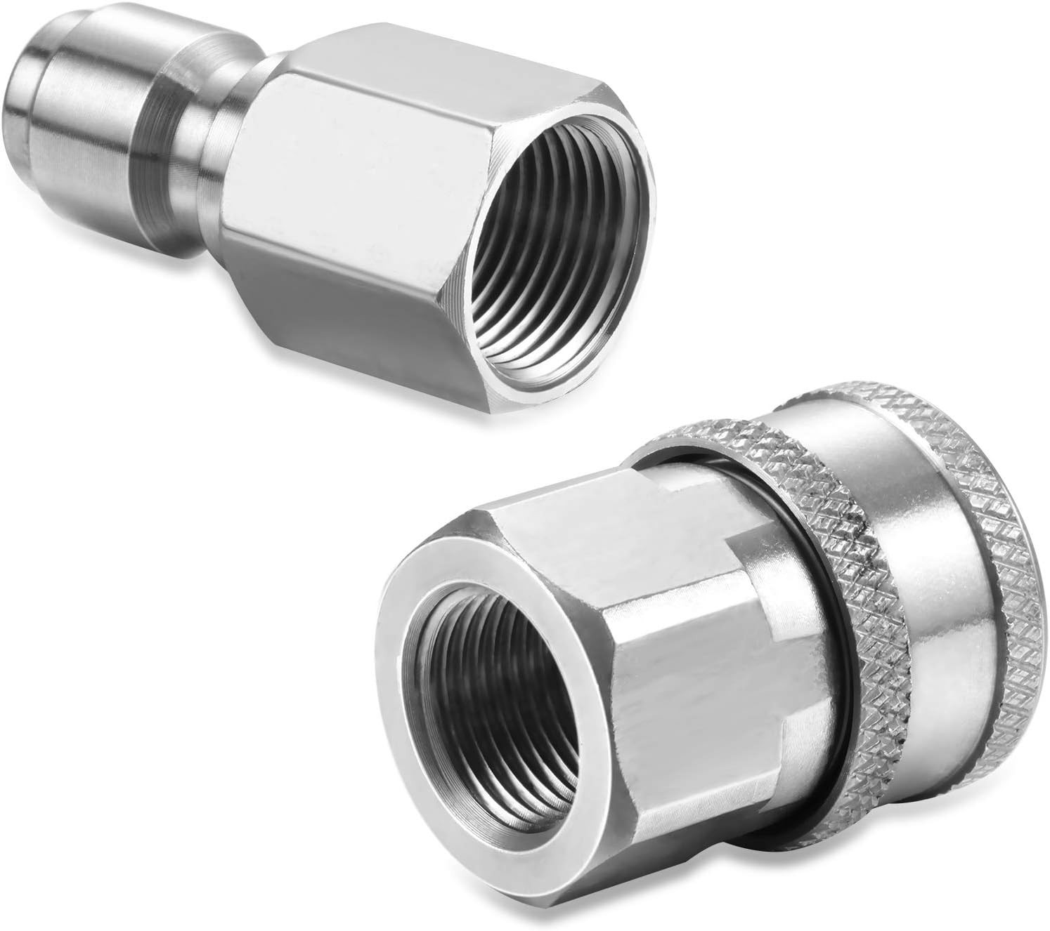 2 Sets NPT 3/8 Inch Pressure Washer Quick Connector Kit Stainless Steel Press…