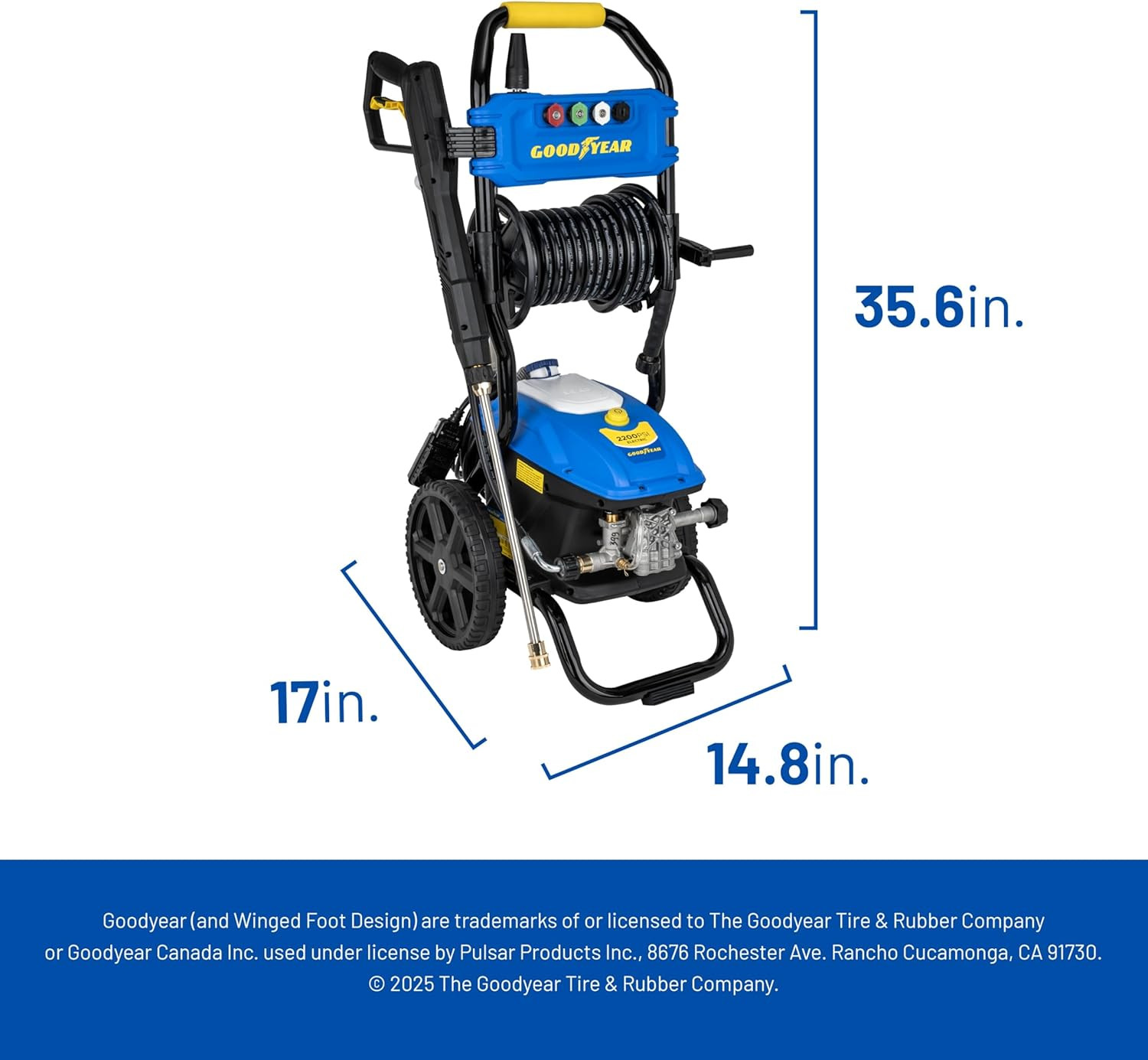 Pressure Washer Goodyear 2200 PSI Vertical Electric 1.6 GPM High Pressure