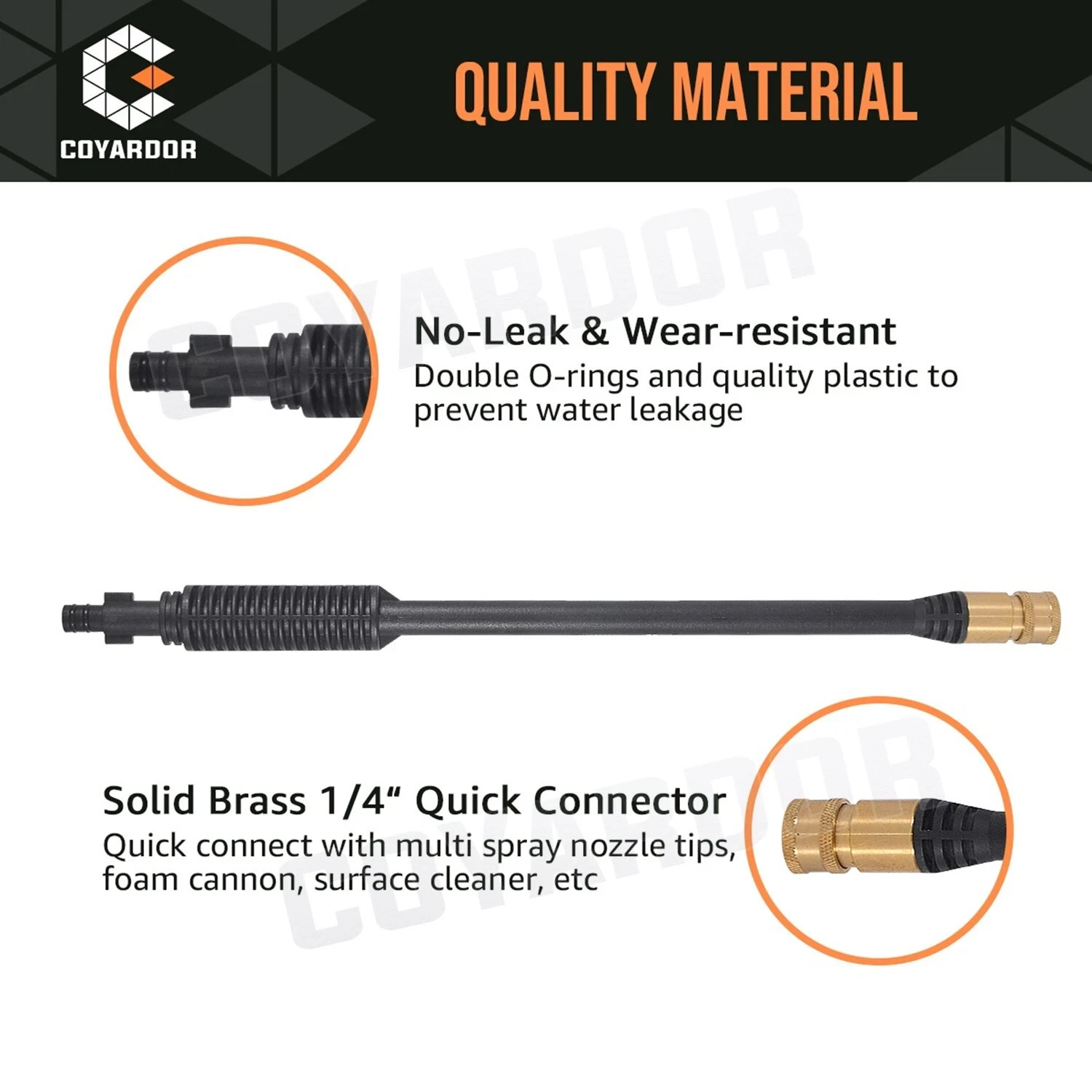 COYARDOR 2320 psi Pressure Washer Gun Power Lance Spray Nozzles M22-14mm/15mm