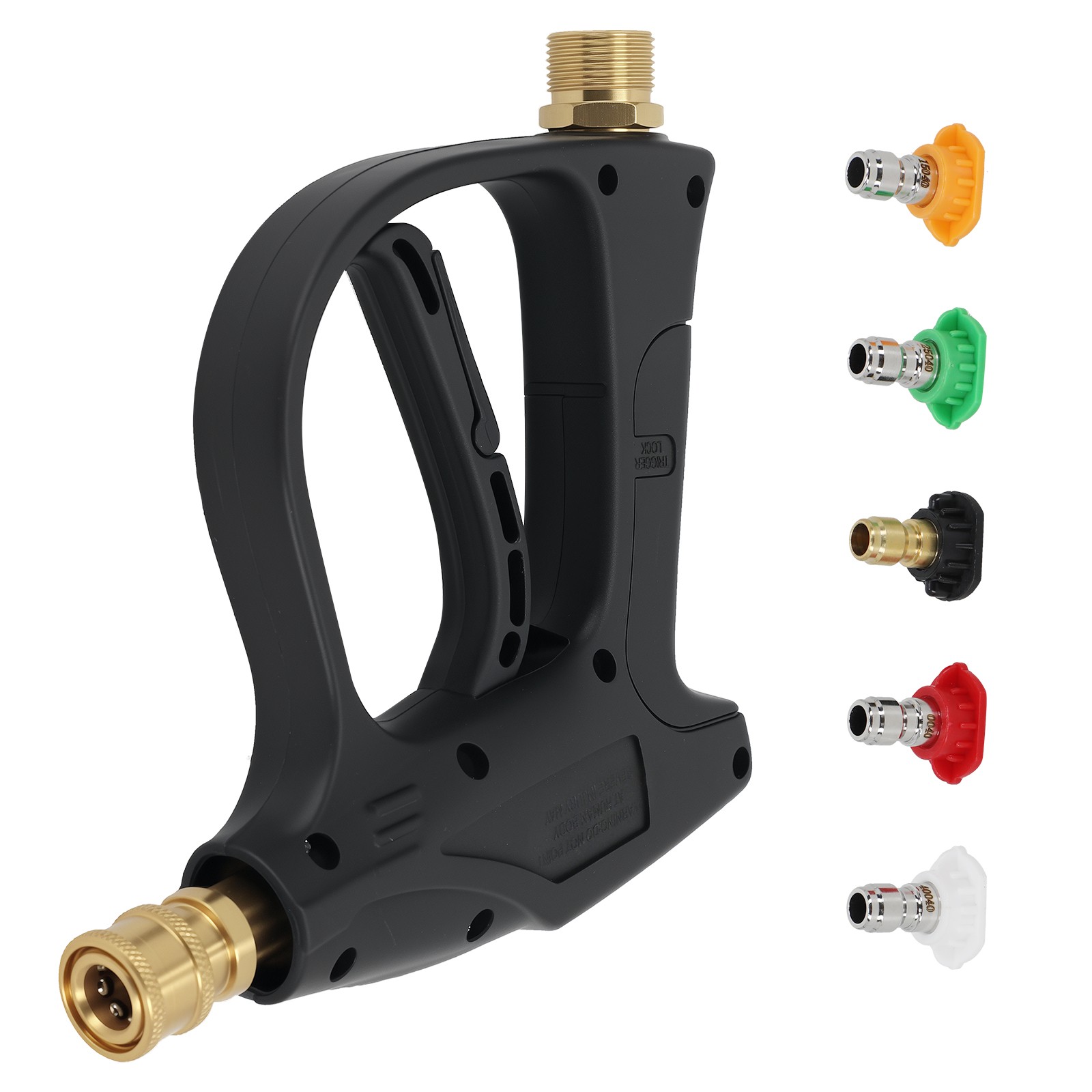 Pressure Washer Gun 1/4″ M22 14mm W/5 Spray Nozzles Aluminum ABS 4000 PSI