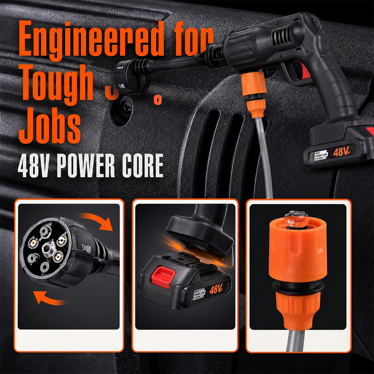 Portable Cordless Electric High Pressure Water Spray Gun Car Washer Cleaner Tool