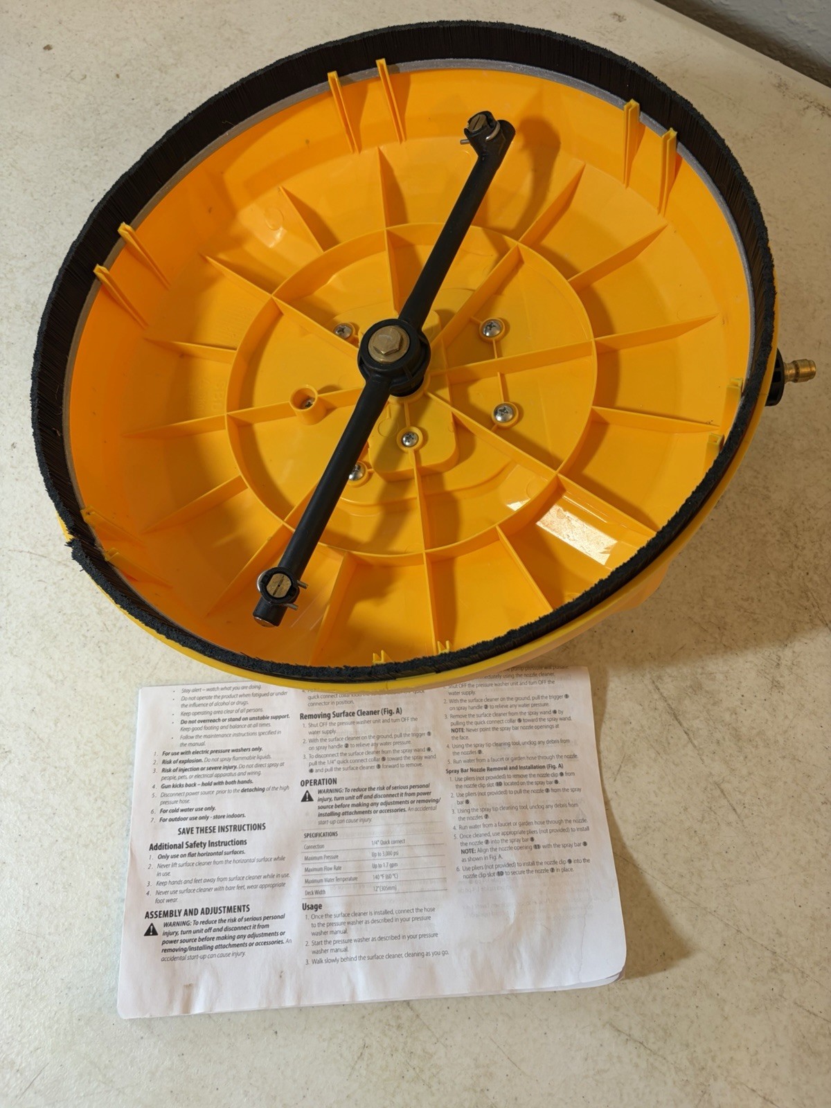 DEWALT 12 in. Rotating Surface Cleaner Pressure Washer Attachment DWZPWSC12