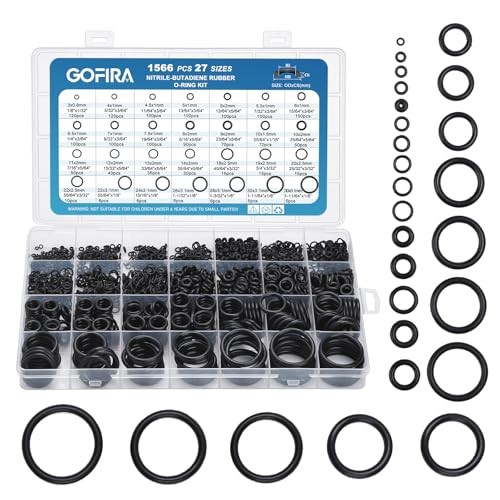 O-Ring O Rings Assortment Kit 1566Pcs 27 Sizes Nitrile Rubber 27 Size/1566 Pcs