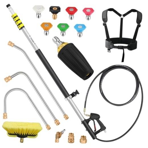24 FT Telescoping Pressure Washer Extension Wand, Aluminum Power 24FT-HSE