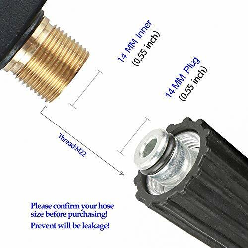 High Pressure Washer Gun3000 Psi Max With 5 Color Quick Connect Nozzles M22 Hose