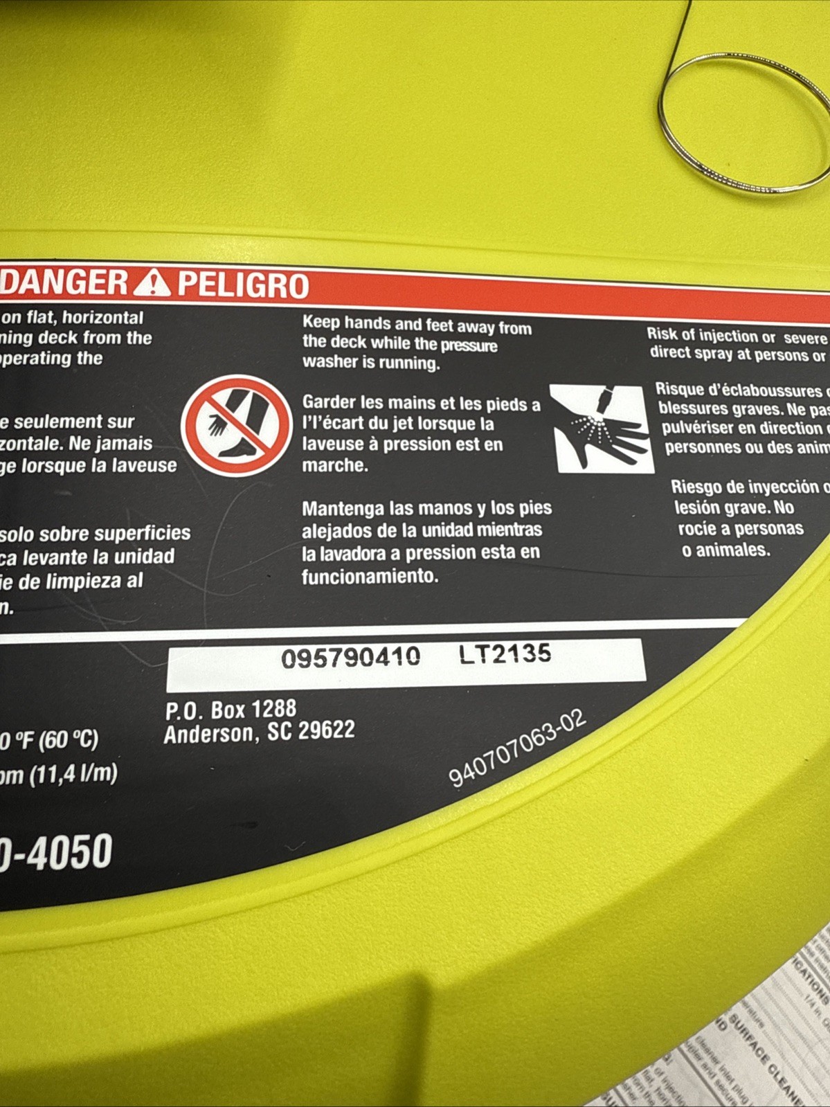 Ryobi Surface Cleaner 15 Inch for Gas Pressure Washer 1/4in Quick Connect