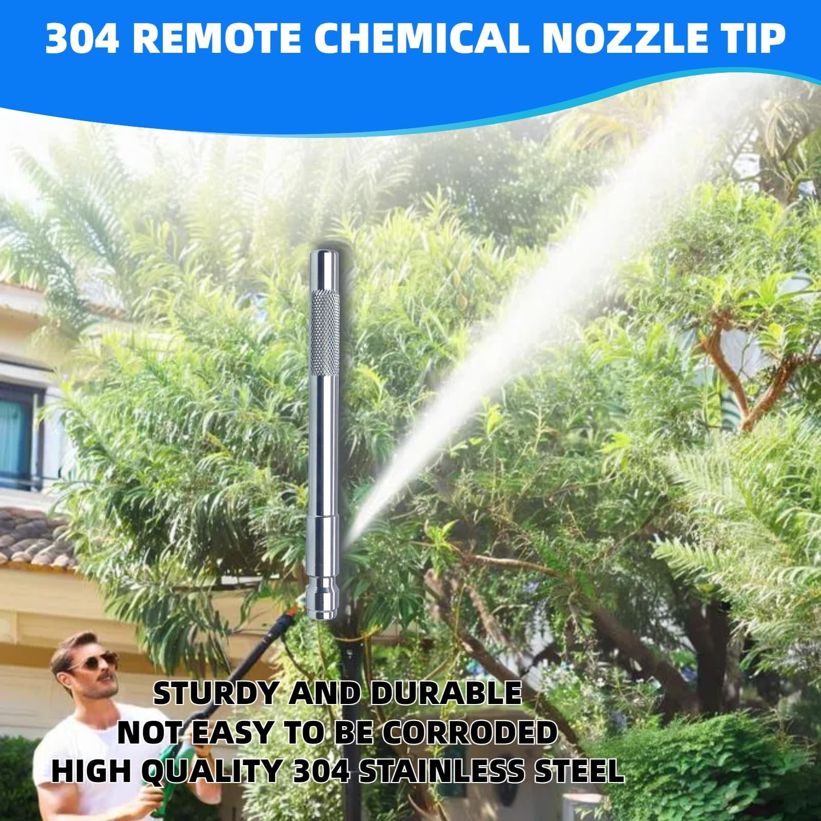Pressure Washer Long Range Chemical Nozzle for Shooter Tip Power Washer 304 S…